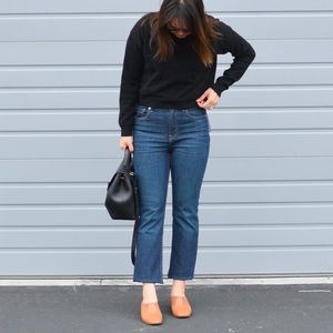 Everlane Kick Crop Raw Hem Flare Jeans,  Size 25